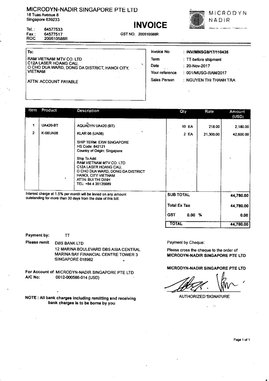 Commerical Invoice