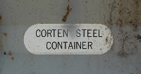 Corten Steel mark on container