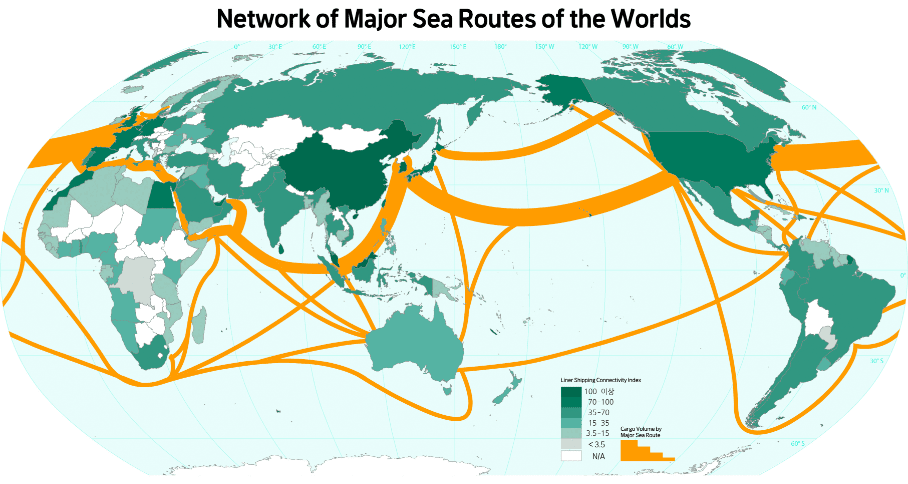 Major container shipping routes