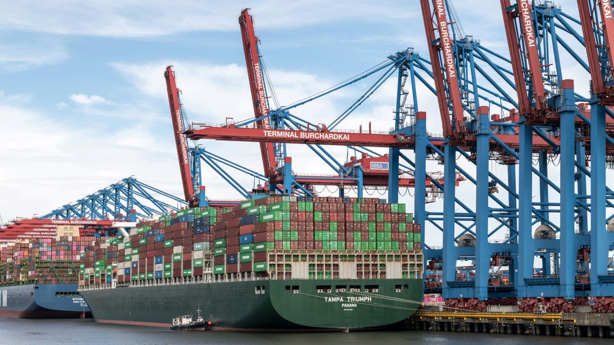 Tampa Triumph container ship at terminal