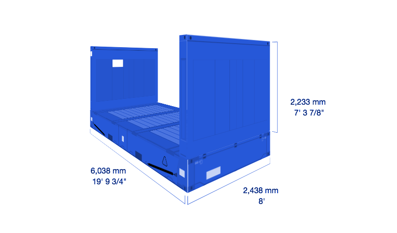 Kích thước cont 20' Flatrack Kích thước cont 20' Flatrack