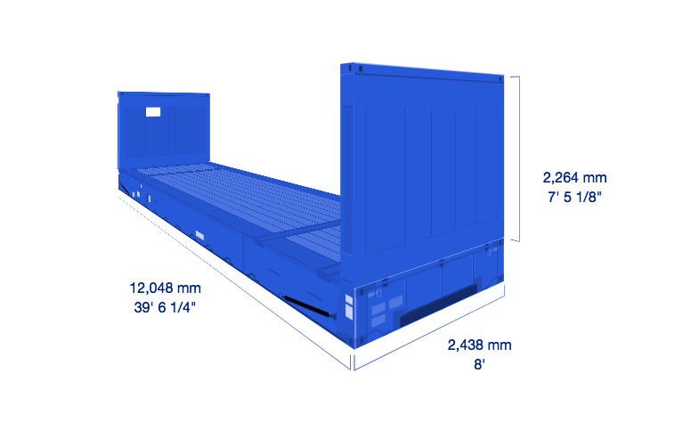 Kích thước cont 40' Flatrack Kích thước cont 40' Flatrack
