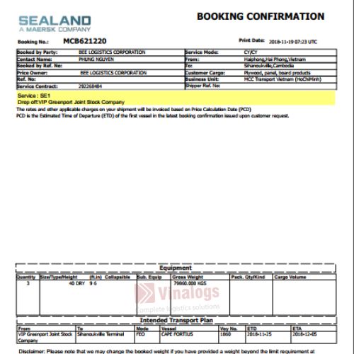 Booking Note là gì?
