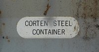 Corten Steel mark on container