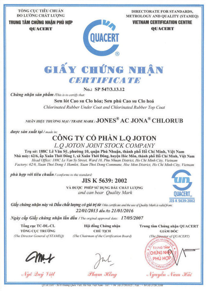 Giấy chứng nhận hợp chuẩn