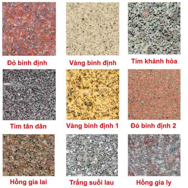 Tên 1 số mẫu đá Granite