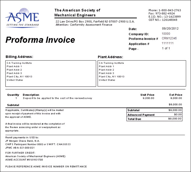 Mẫu Proforma Invoice