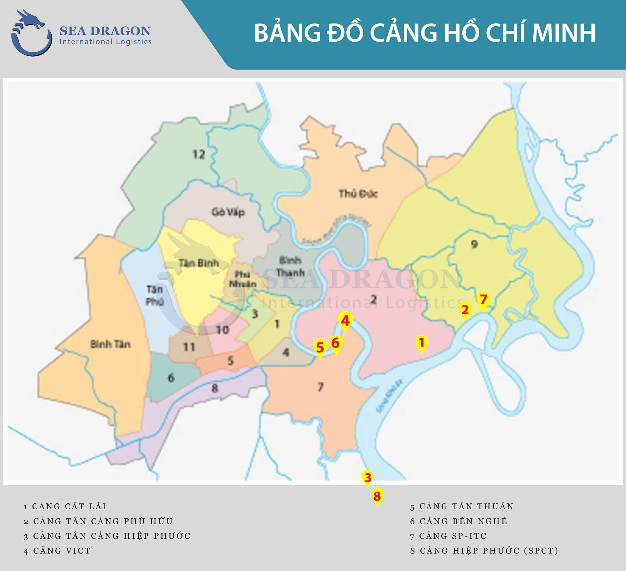 Vị trí các cảng container tại Tp.HCM